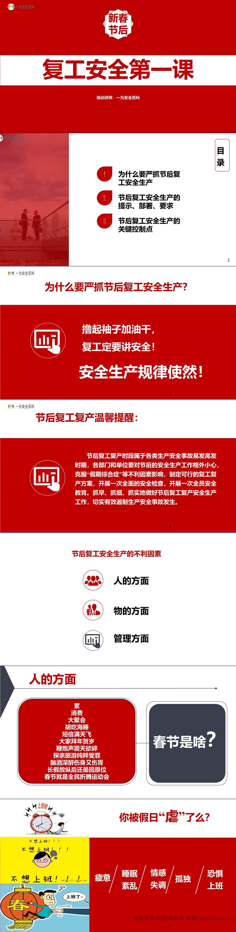 【PPT】春节后复工安全第一课