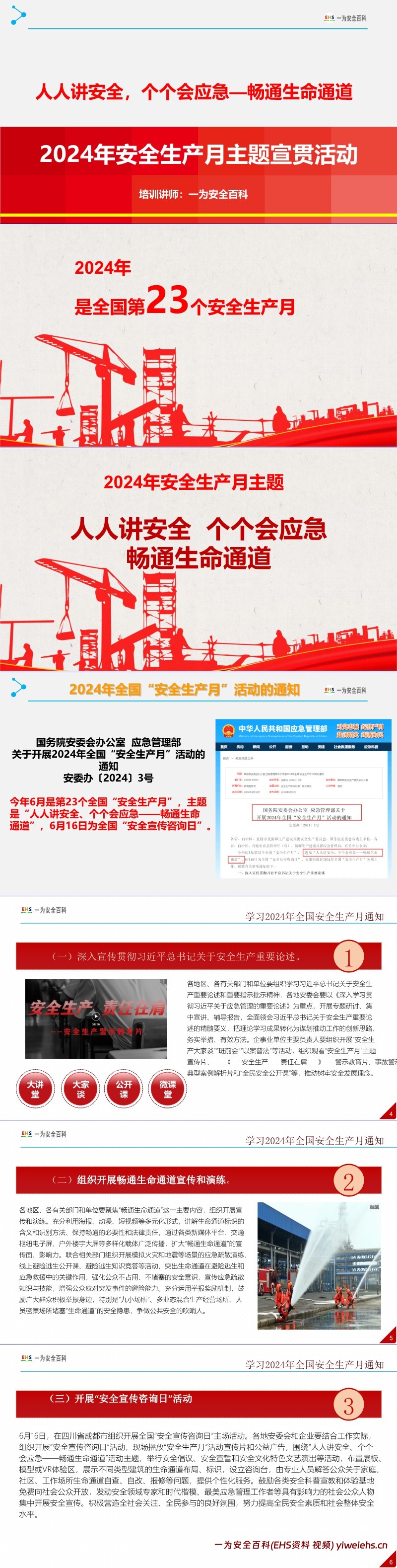 【PPT】2024年安全月 “人人讲安全个个会应急—畅通生命通道”主题宣贯课件