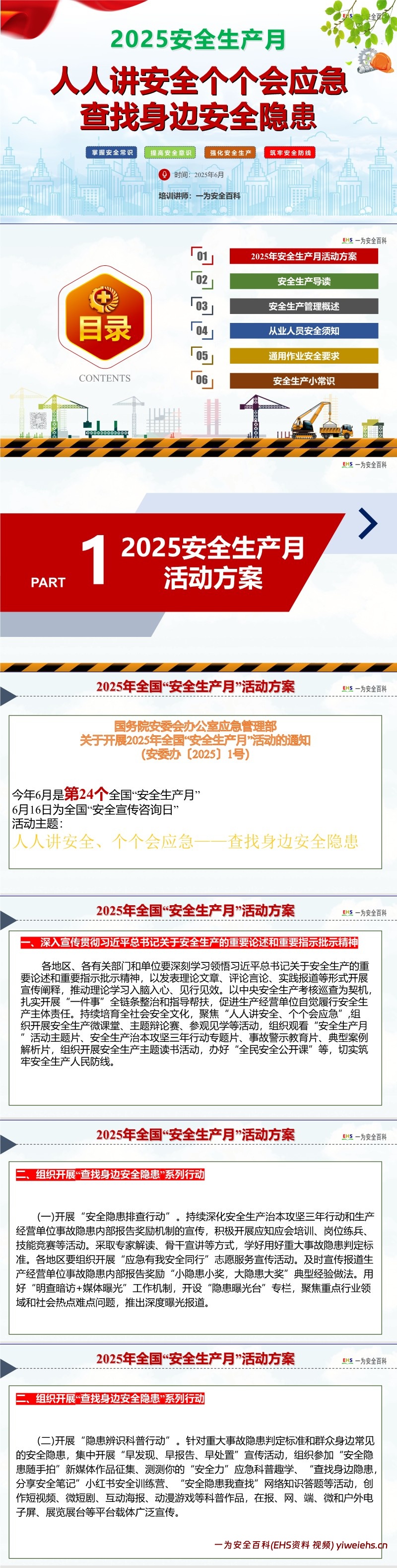 【PPT】 2025年安全生产月全套活动方案及安全知识培训
