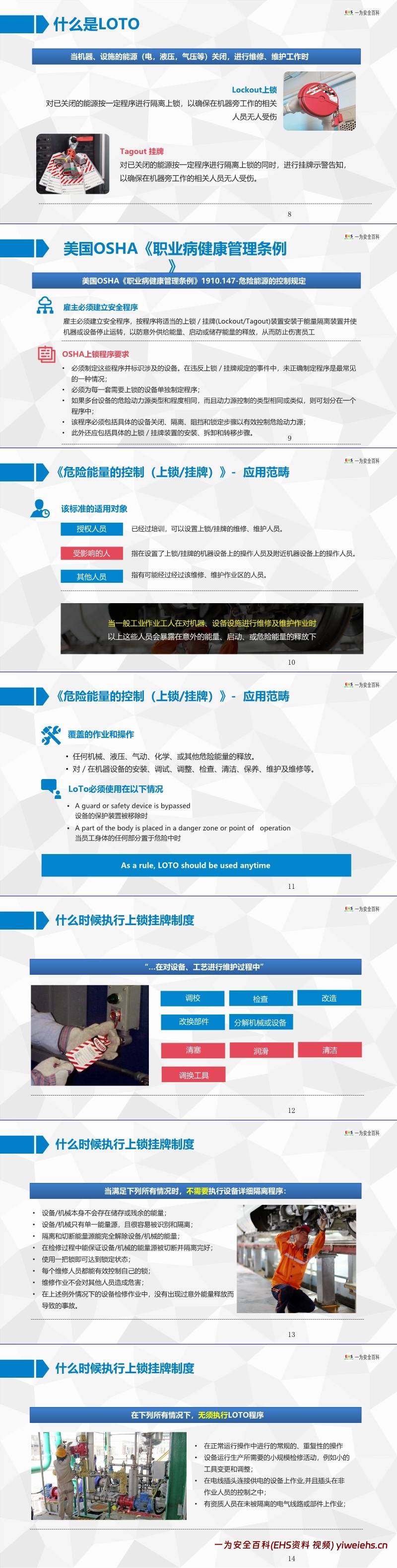 【PPT】LOTO上锁挂牌培训课件