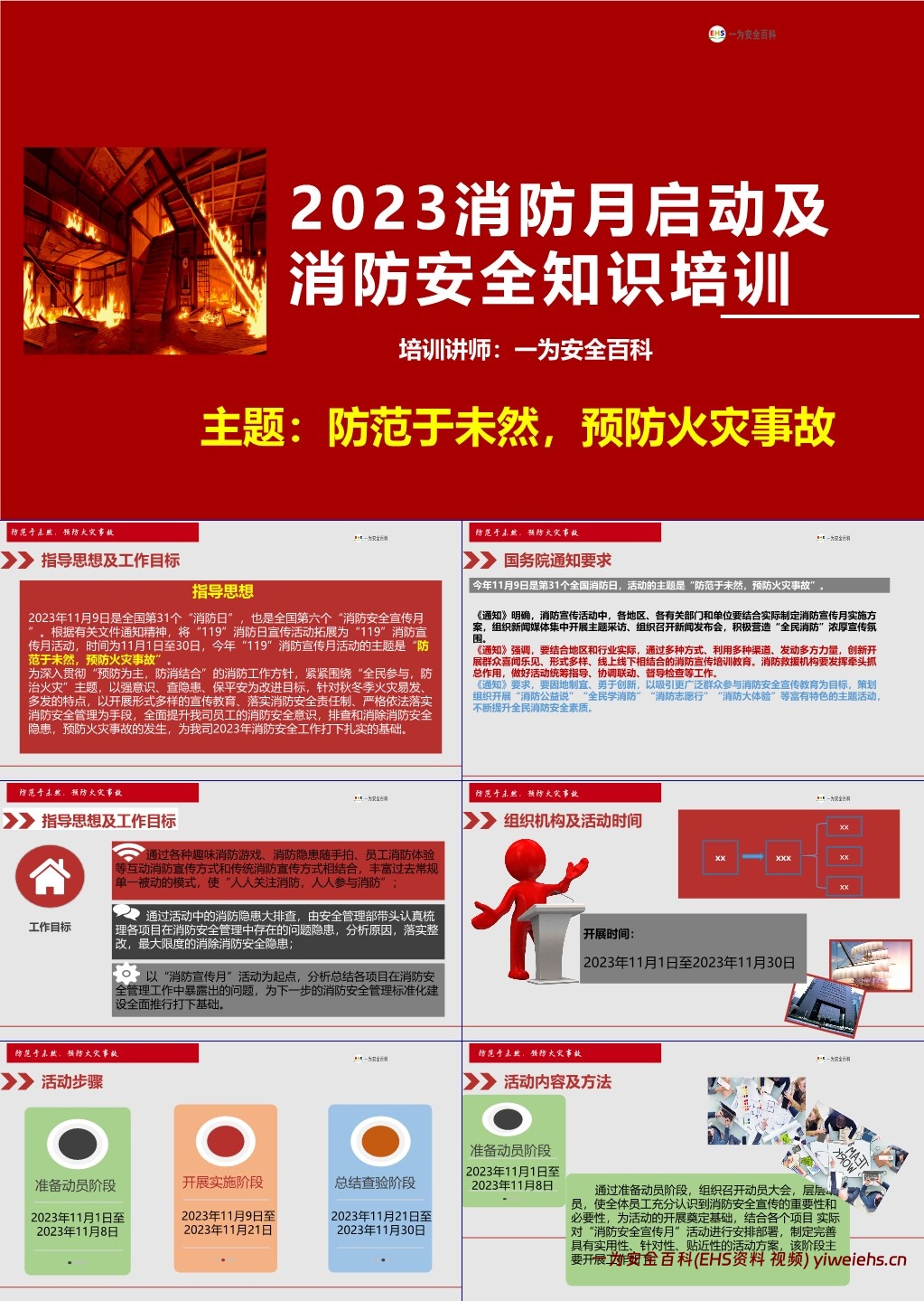 【PPT】2023消防月启动及事故案例培训课件