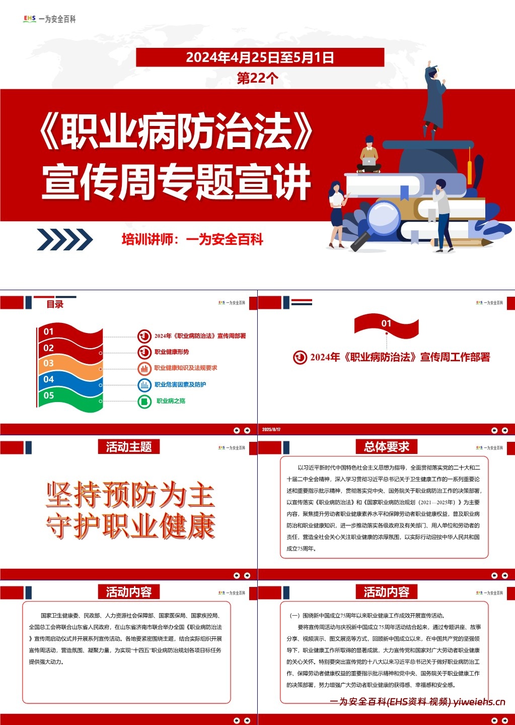【PPT】2024年全国第22个《职业病防治法》宣传周专题宣讲