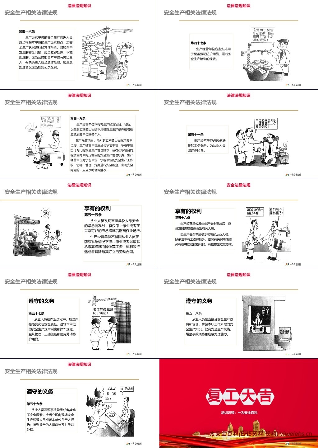 【PPT】五一劳动节后复工安全第一课