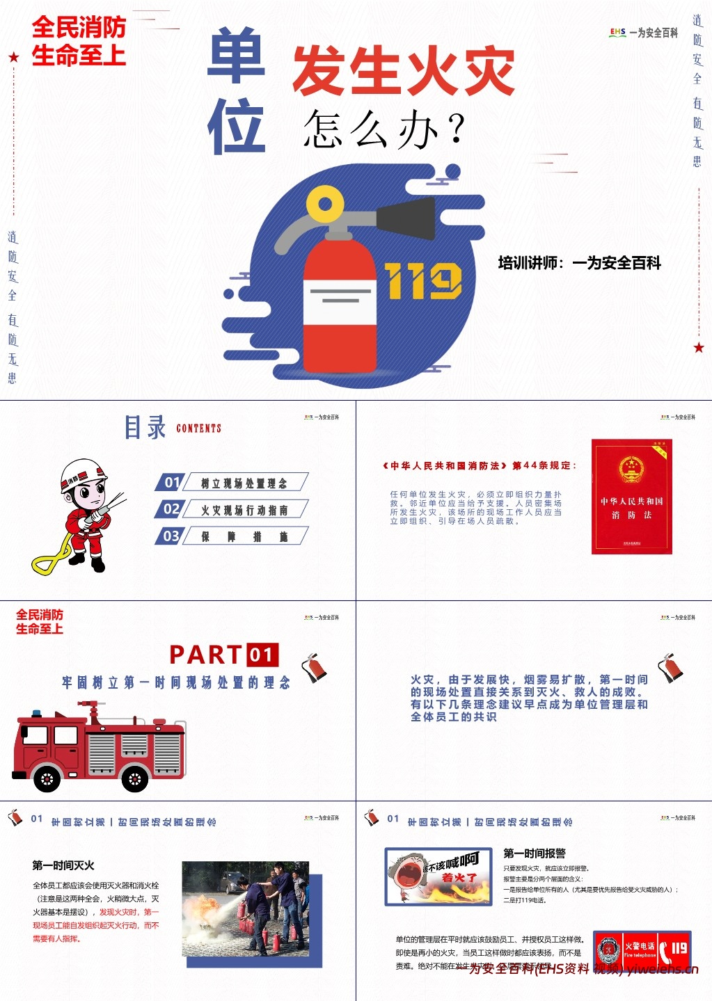 【PPT】消防月专题培训:单位发生火灾怎么办?