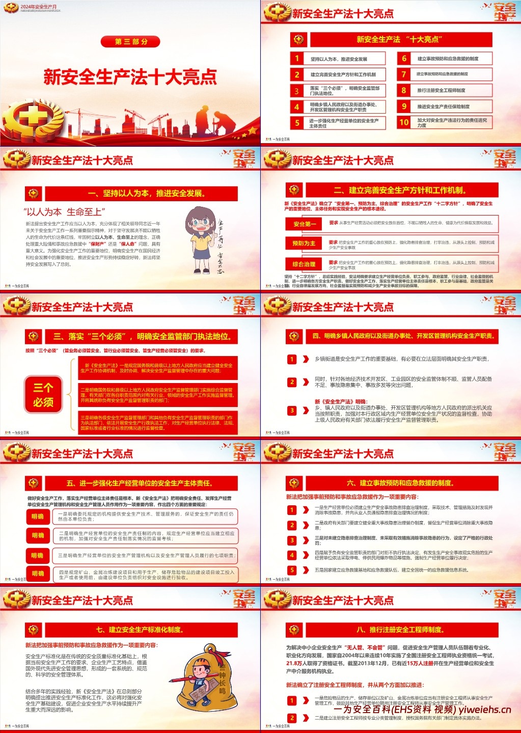 【PPT】2024全国安全生产月PPT人人讲安全个个会应急畅通生命通道