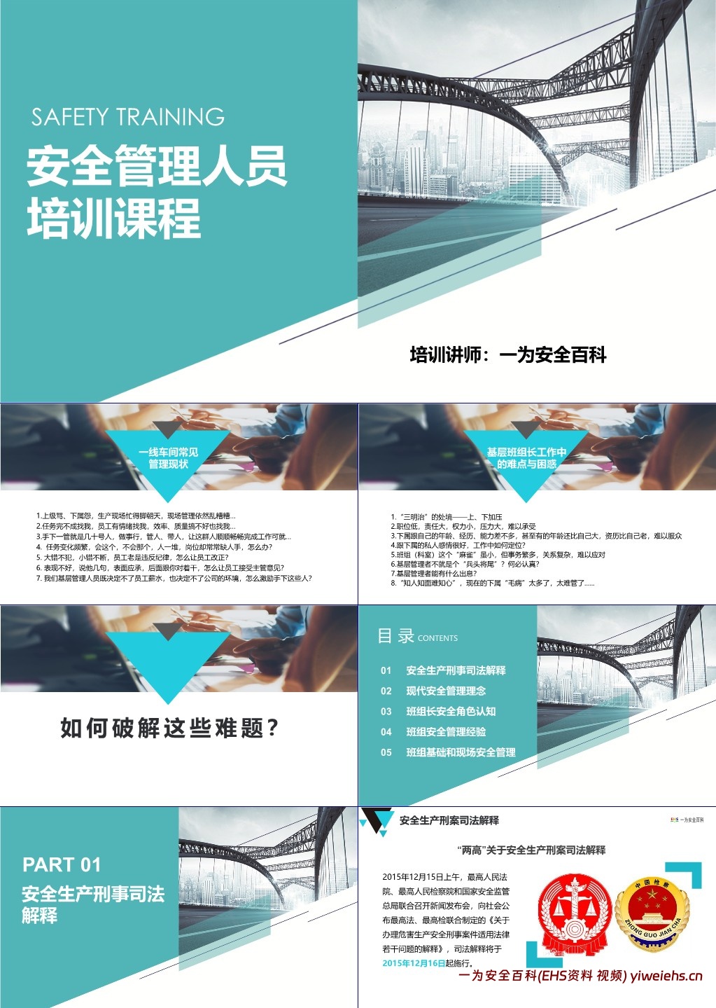 【PPT】安全管理人员精品培训课程