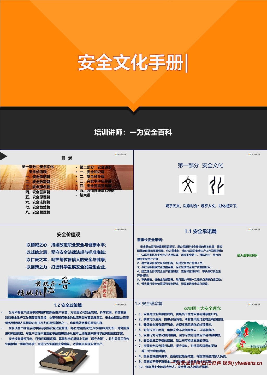 【PPT】安全文化建设手册秘籍
