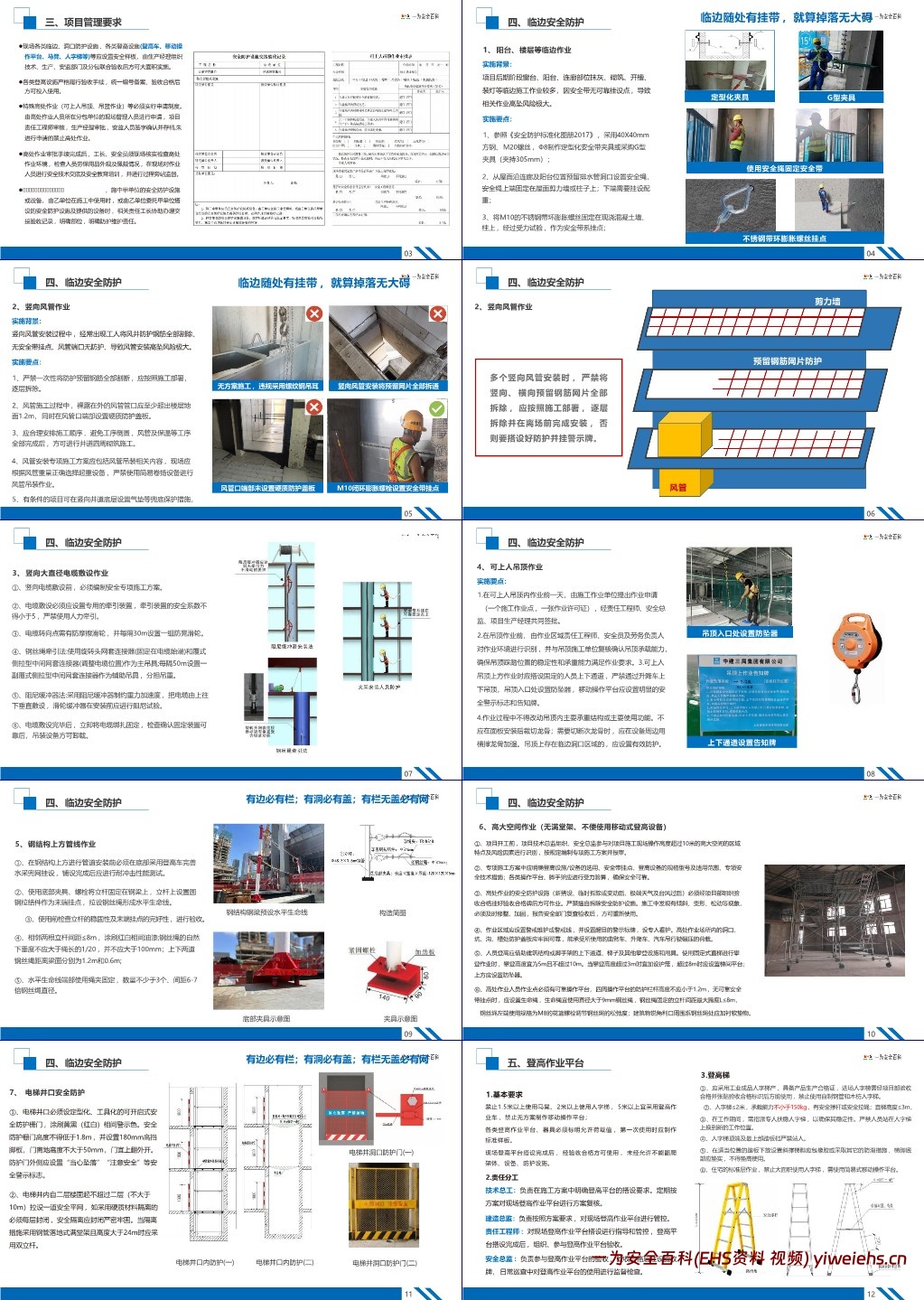 【PPT】安装工程防高坠安全管理图册