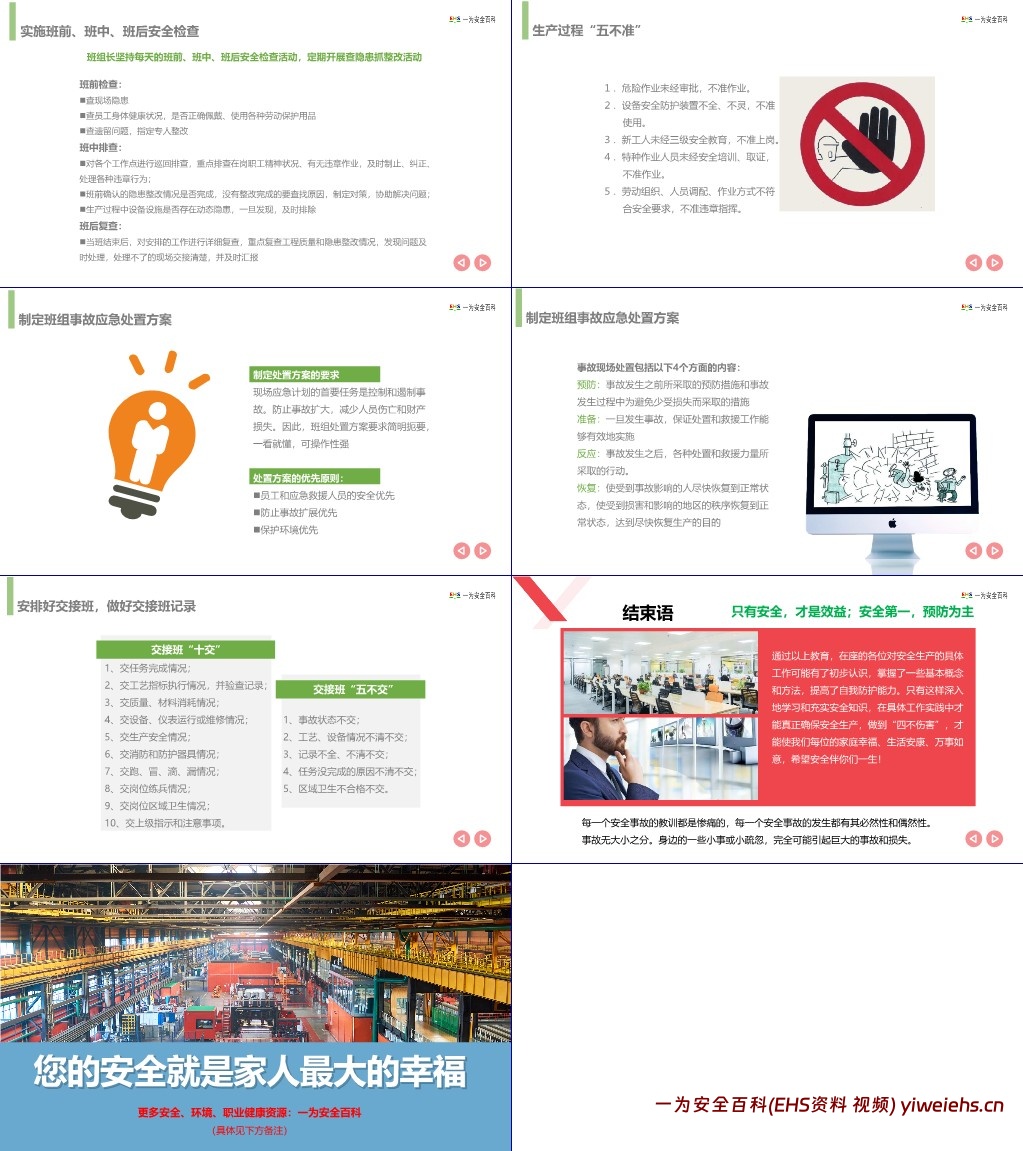 【PPT】车间级、班组级安全培训教材