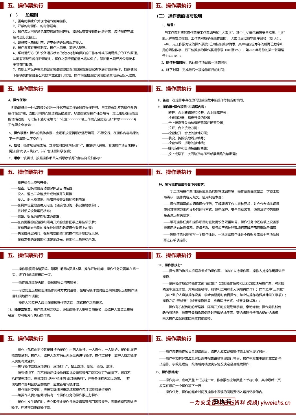 【PPT】工作票及操作票专题培训