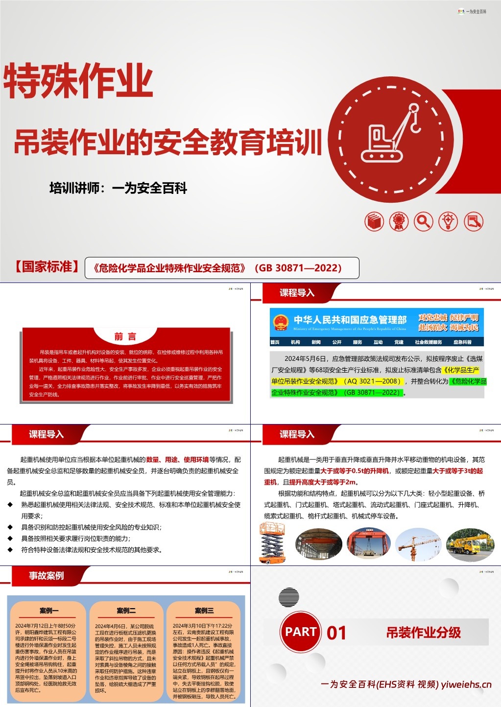 【PPT】最新吊装作业的安全教育培训