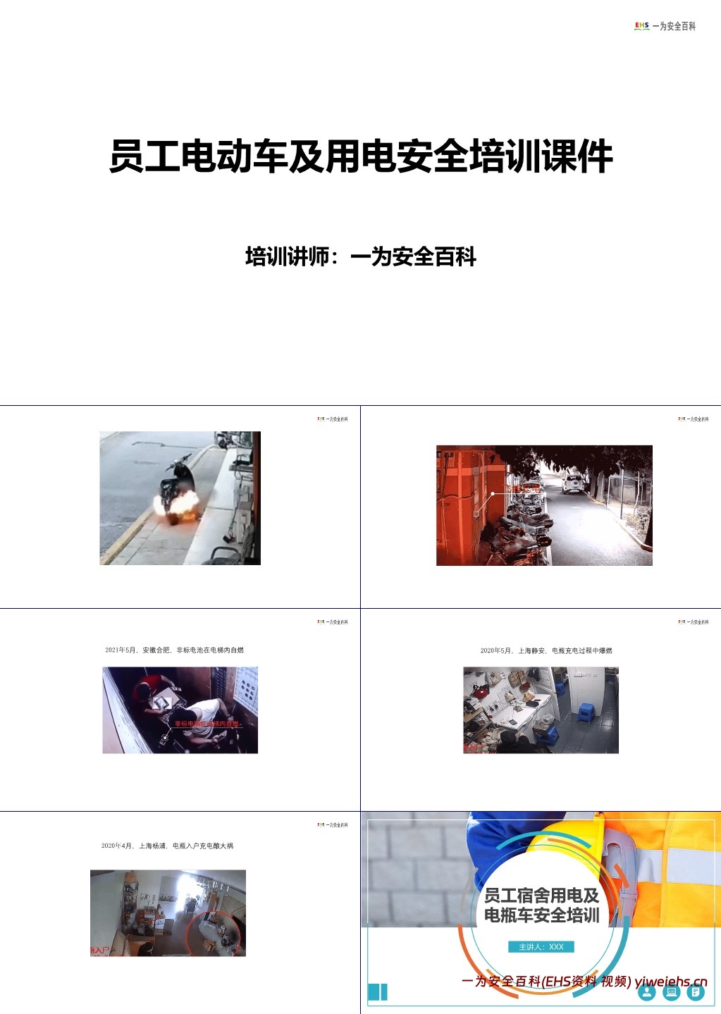【PPT】员工电动车及用电安全培训课件