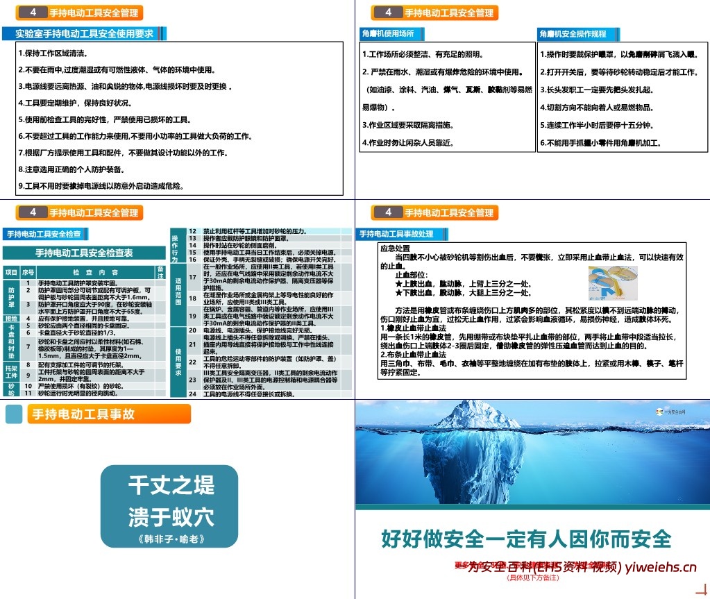 【PPT】手持电动工具事故安全教育培训