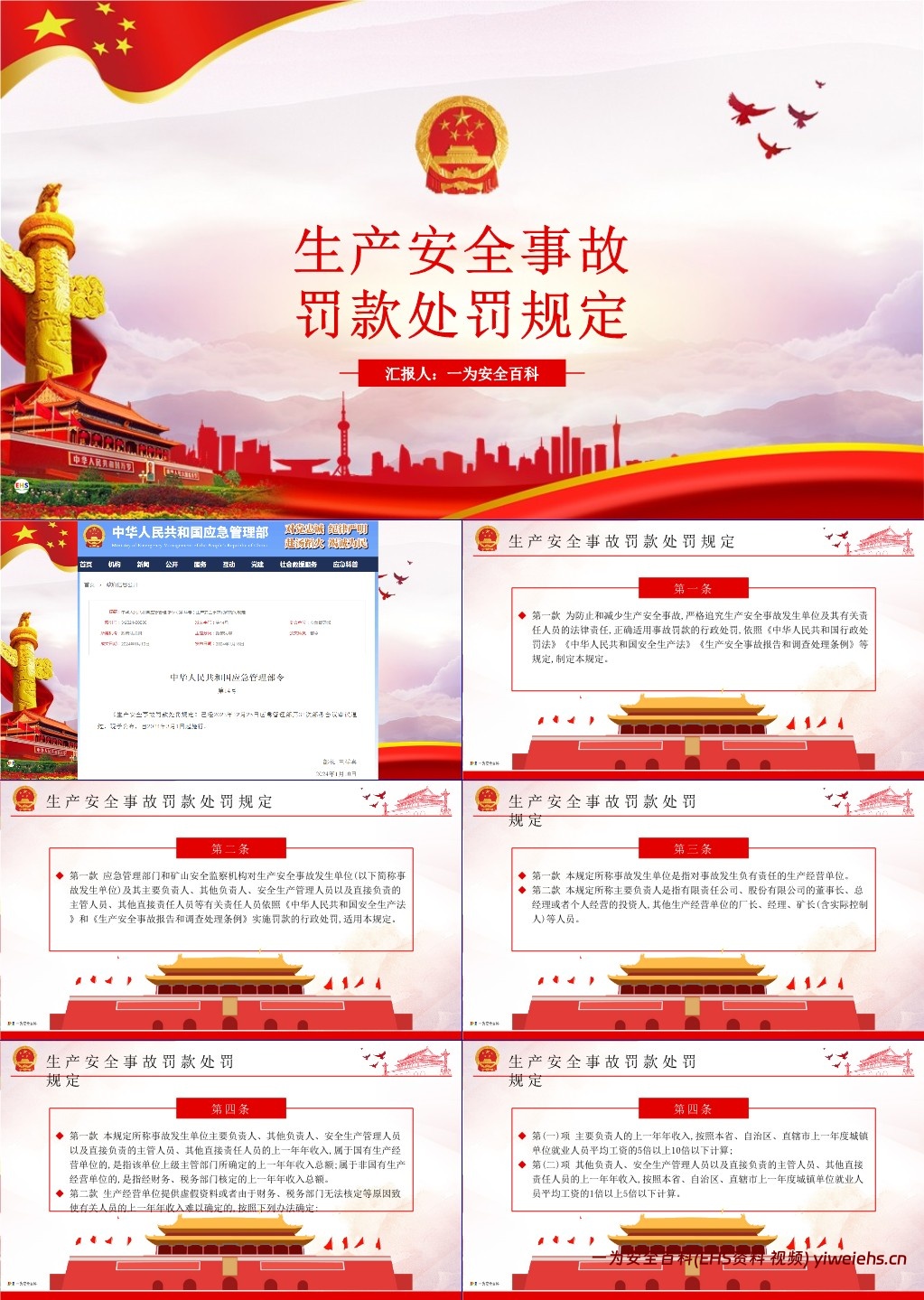 【PPT】生产安全事故罚款处罚规定应急管理部第14号令