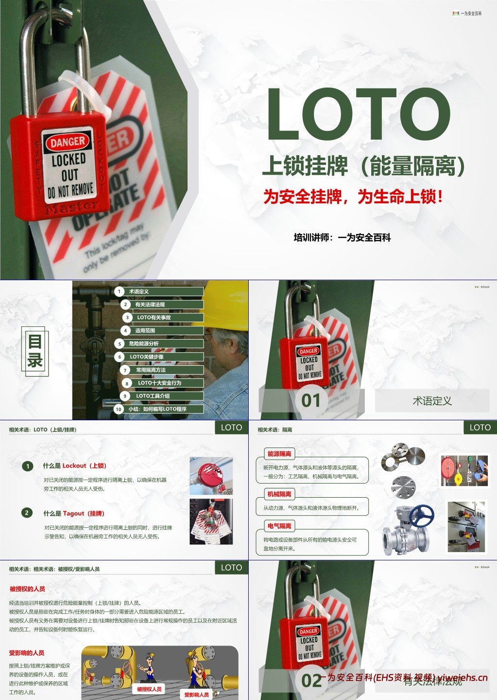 【PPT】上锁挂牌(LOTO)为安全挂牌,为生命上锁!