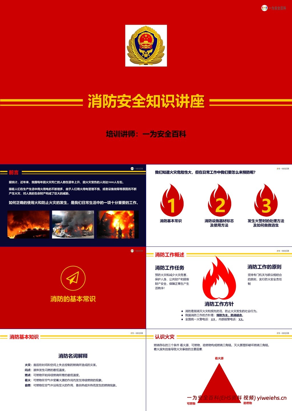 【PPT】全国消防宣传月消防安全知识讲座