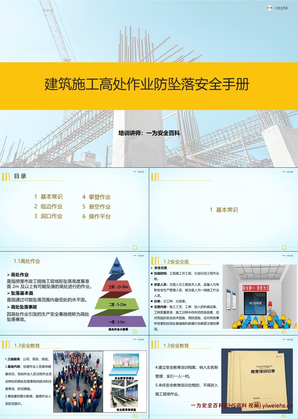 【PPT】建筑施工高处作业防坠落安全手册
