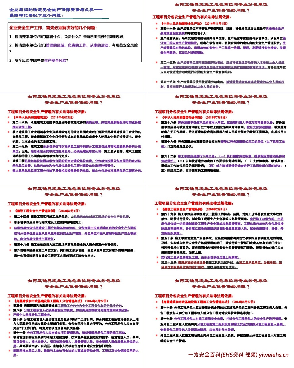 【PPT】建设工程安全生产法律法规及主体责任