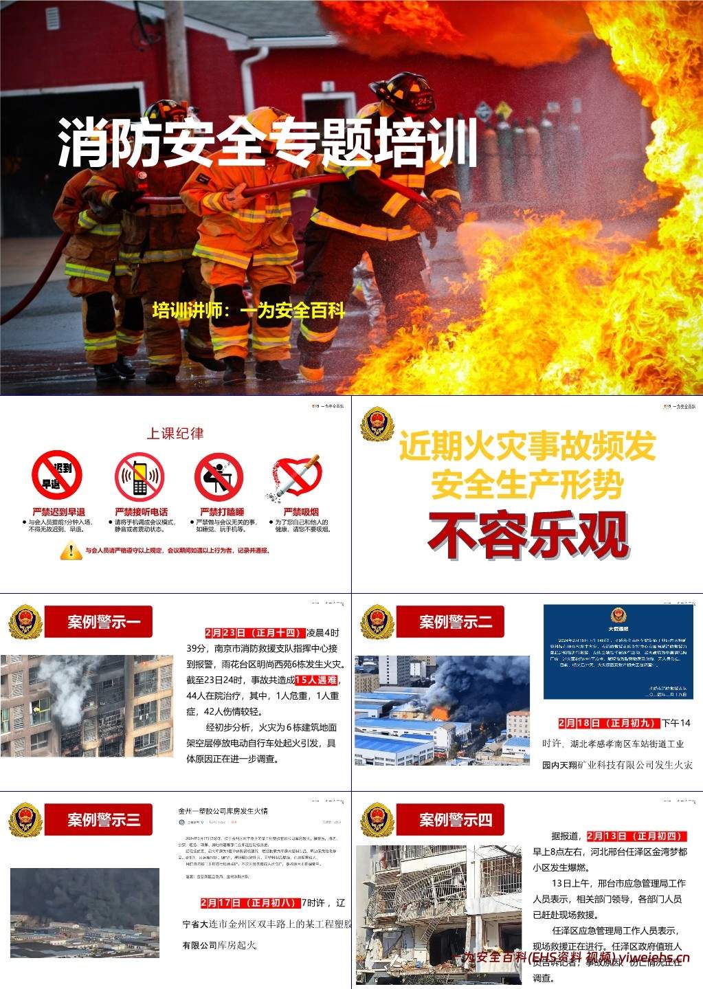 【PPT】火灾案例及消防安全知识专题培训