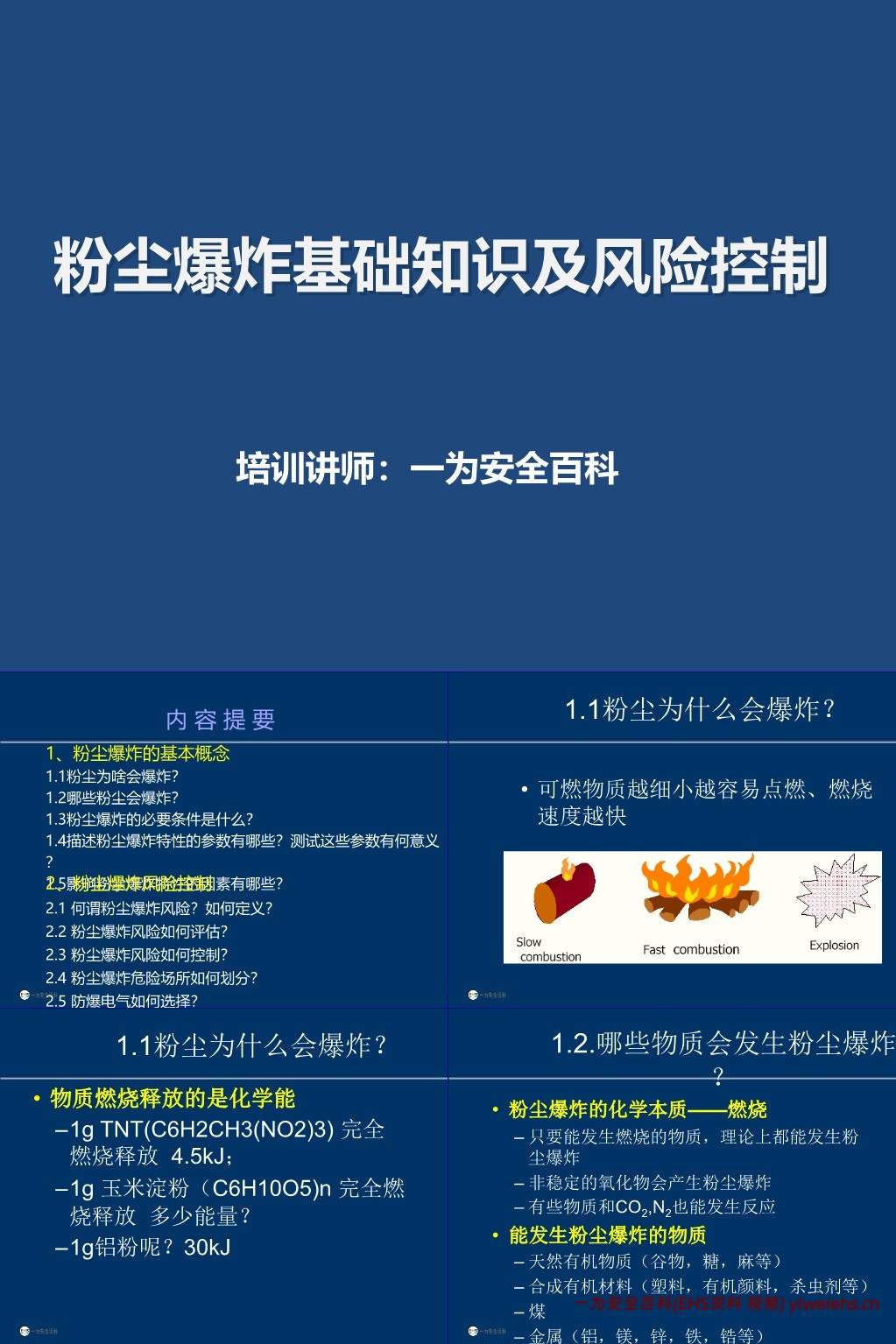 【PPT】粉尘爆炸基础知识及其风险控制