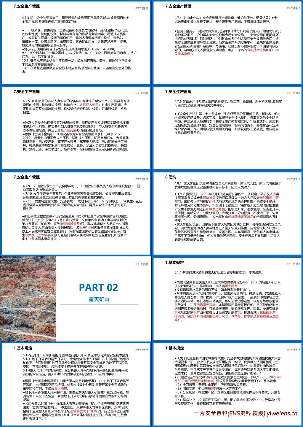 【PPT】金属非金属矿山安全规程培训