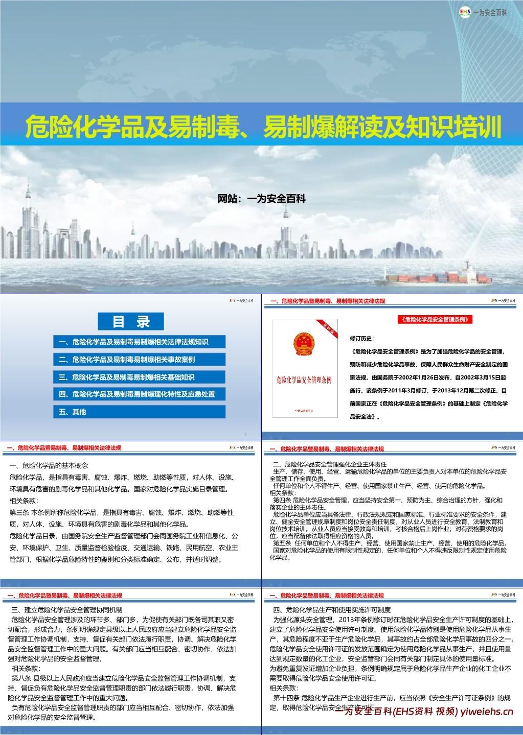 【PPT】危险化学品及易制毒易制爆解读及知识培训