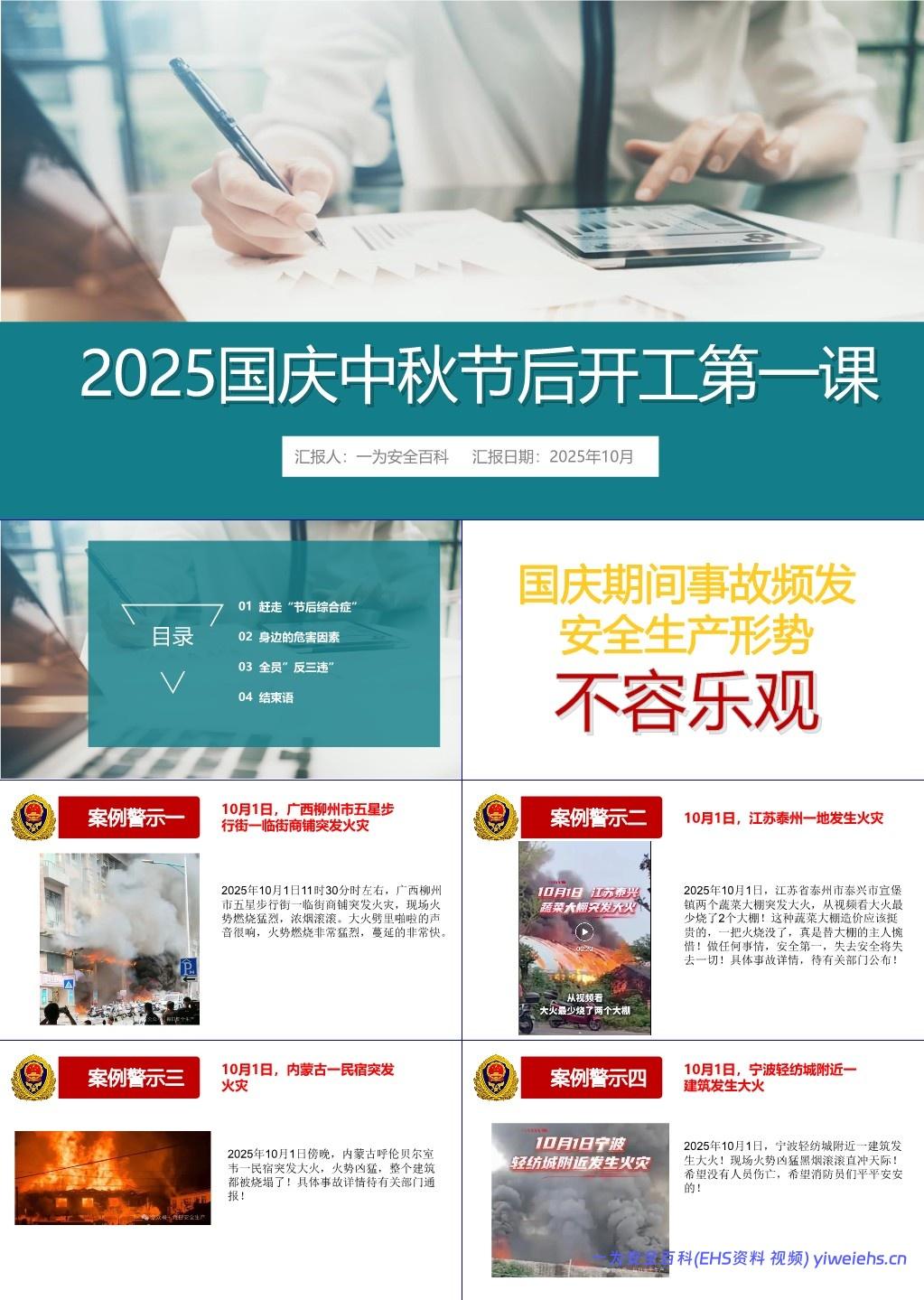 【PPT】 国庆节后复工复产第一课