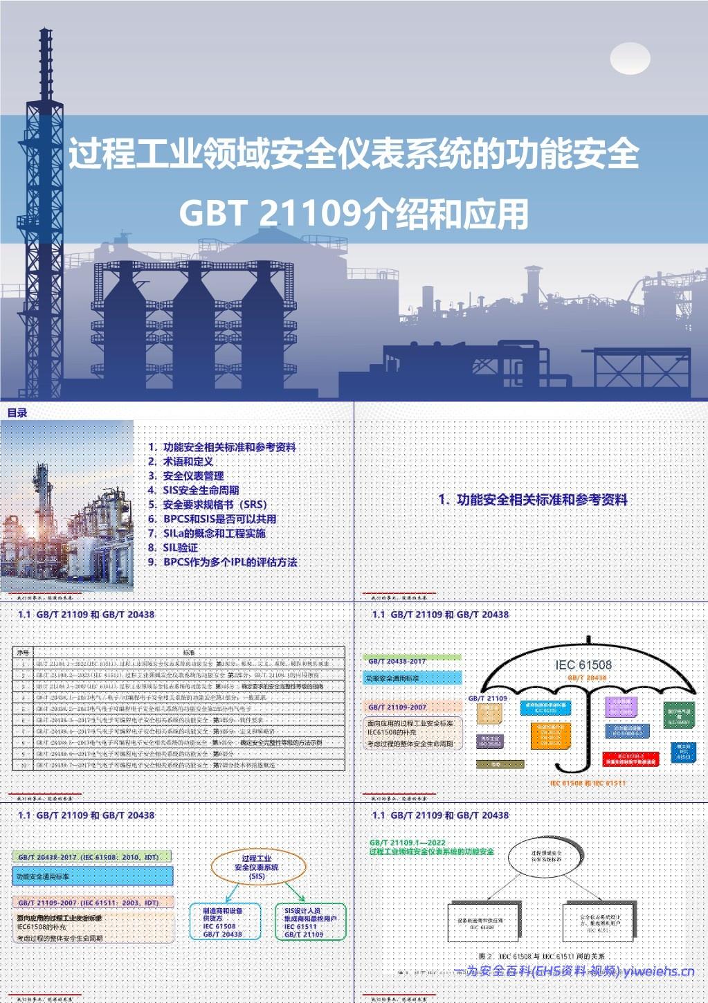 【PPT】过程工业领域安全仪表系统的功能安全GBT 21109介绍和应用