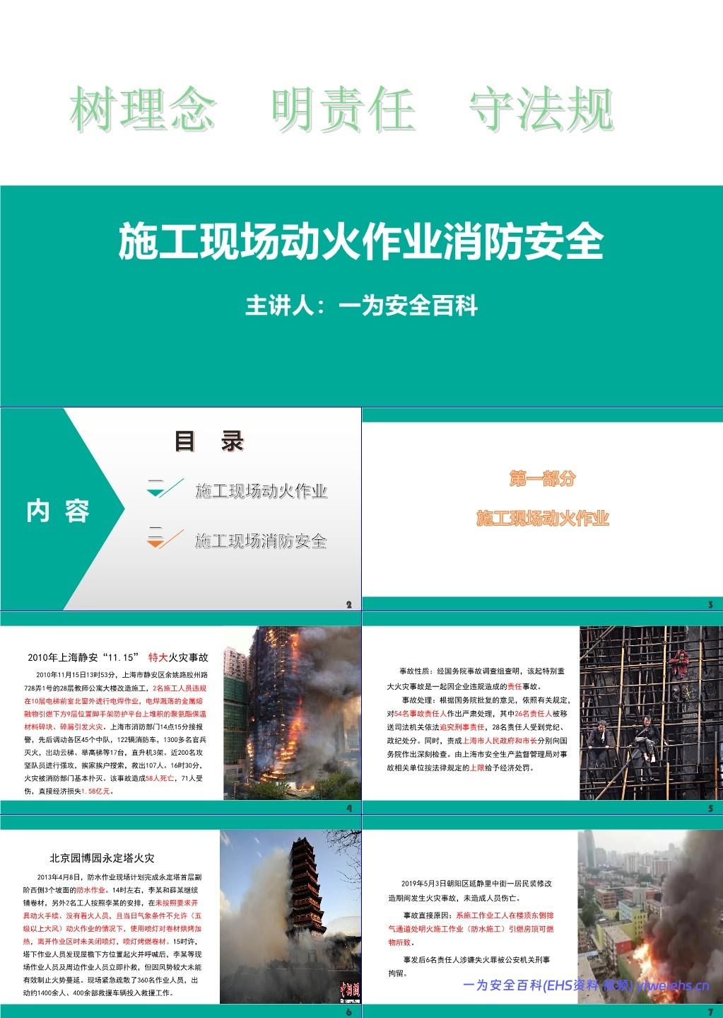 【PPT】施工现场动火作业消防安全