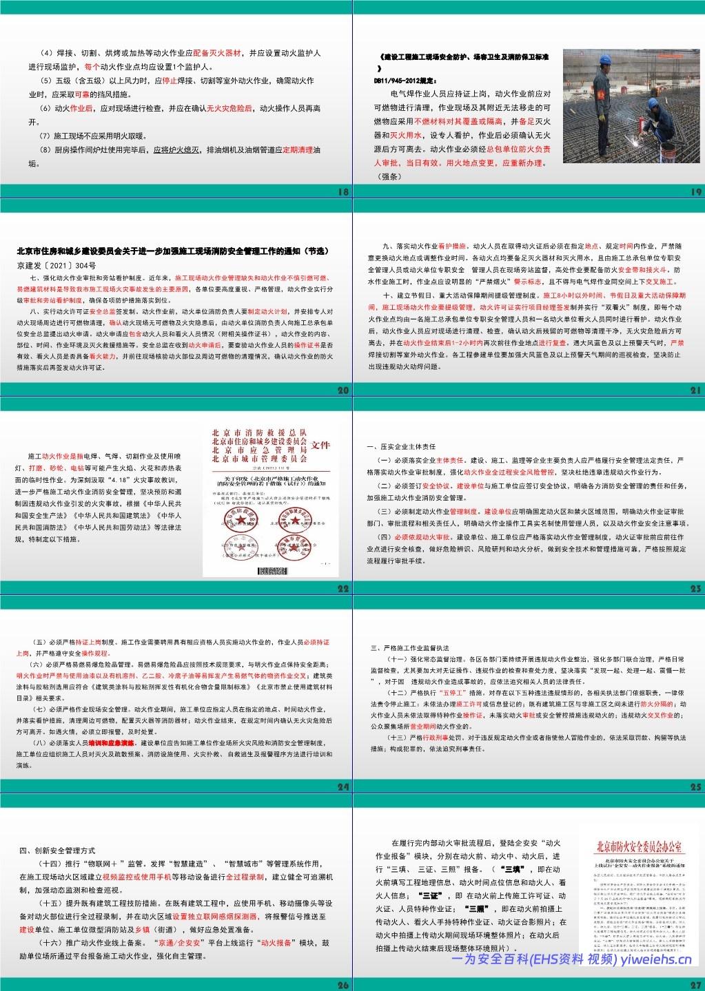 【PPT】施工现场动火作业消防安全