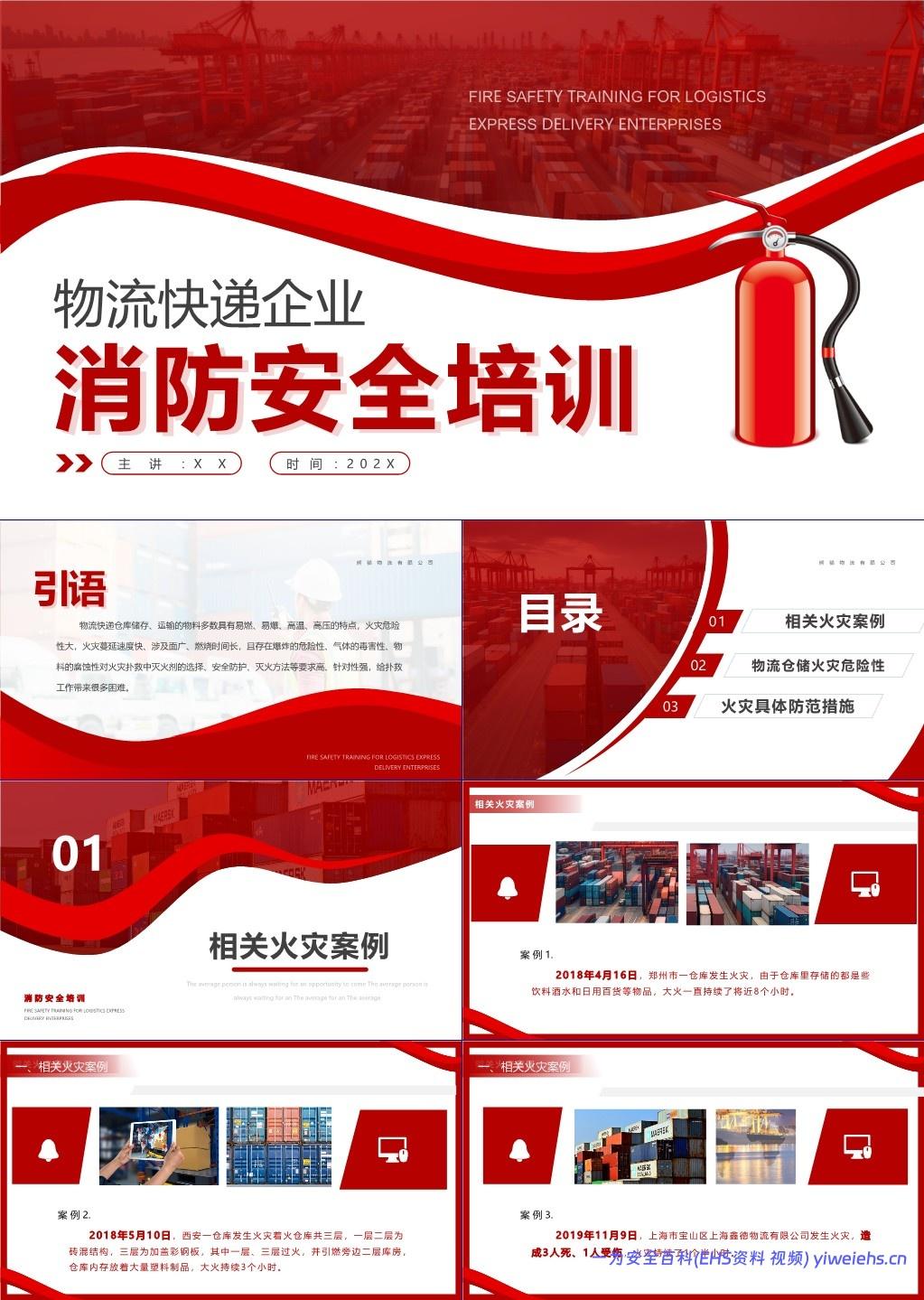 【PPT】物流快递企业消防安全培训