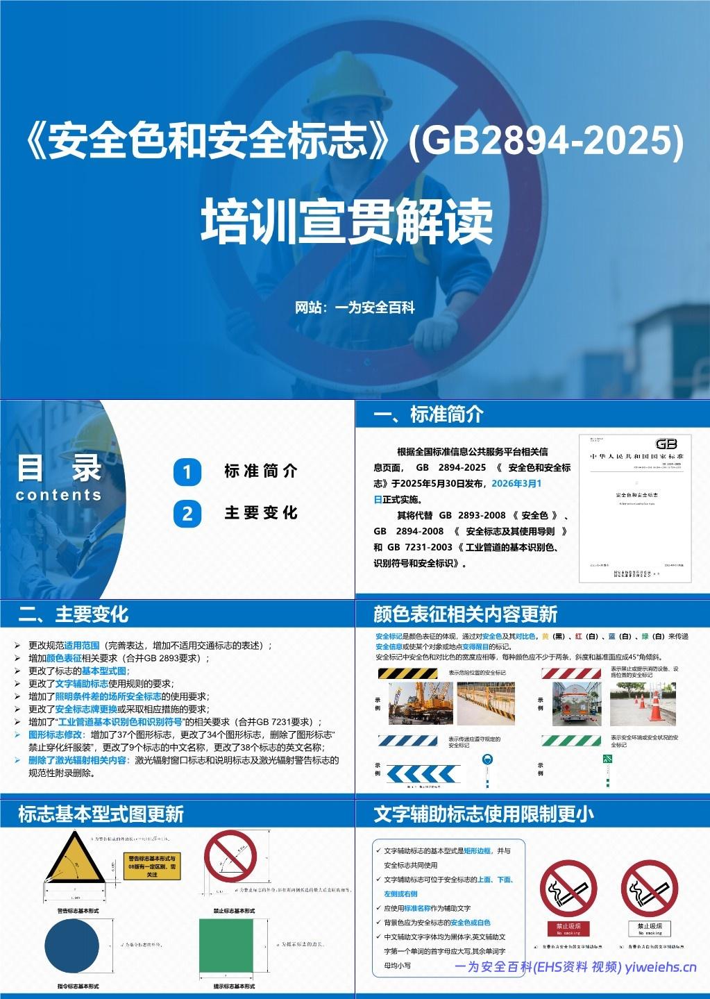 【PPT】《安全色和安全标志》(GB2894-2025)培训宣贯解读课件