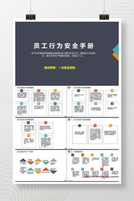 【PPT】最新修订版，员工安全行为手册 ，人手一份