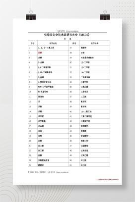 【Word】化学品安全技术说明书大全（MSDS）