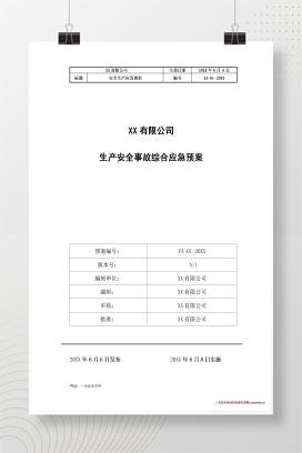 【word】110页！企业生产安全事故应急预案模板