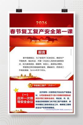 【PPT】2026春节后复工复产安全第一课
