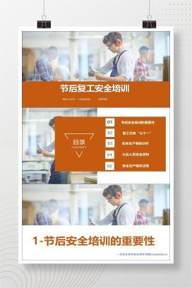 【PPT】节后复工复产安全培训