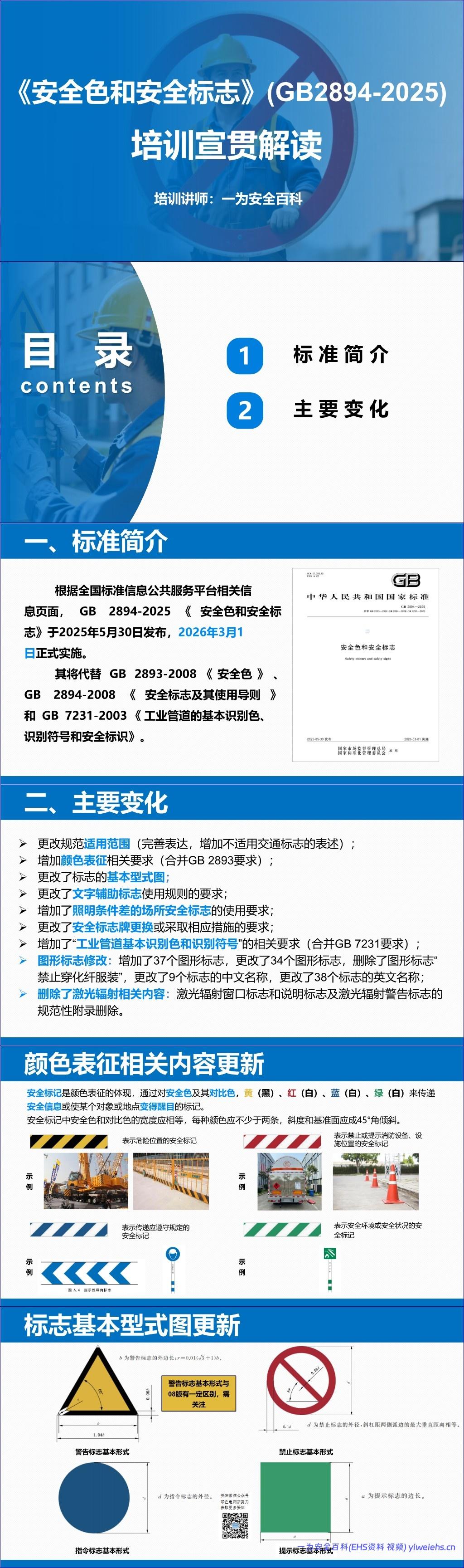 【PPT】《安全色和安全标志》(GB2894-2025)培训宣贯解读课件