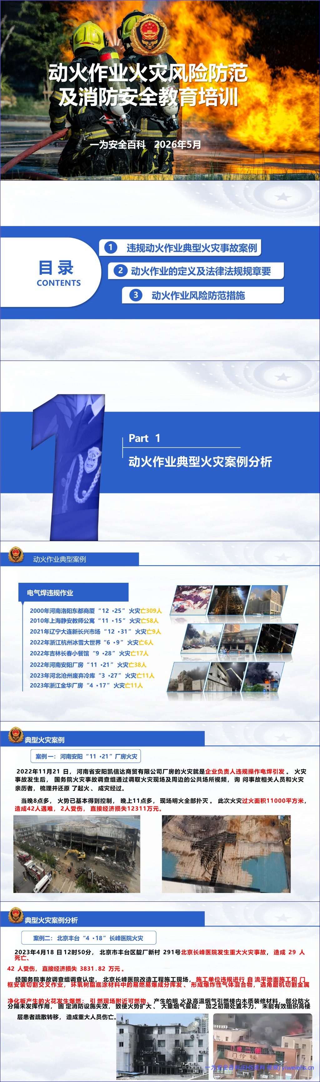 【PPT】动火作业火灾风险防范及消防安全教育培训