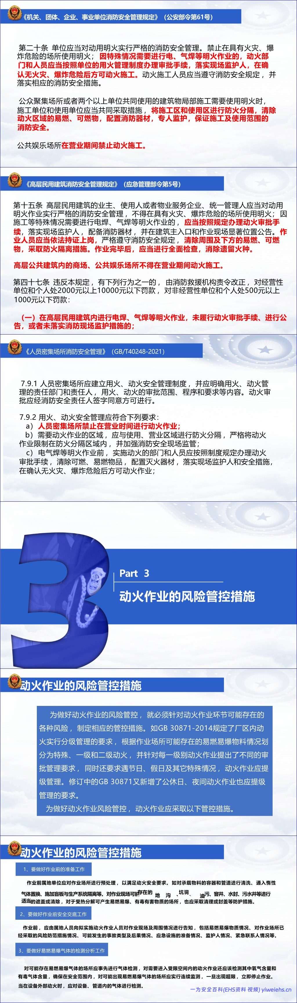 【PPT】动火作业火灾风险防范及消防安全教育培训