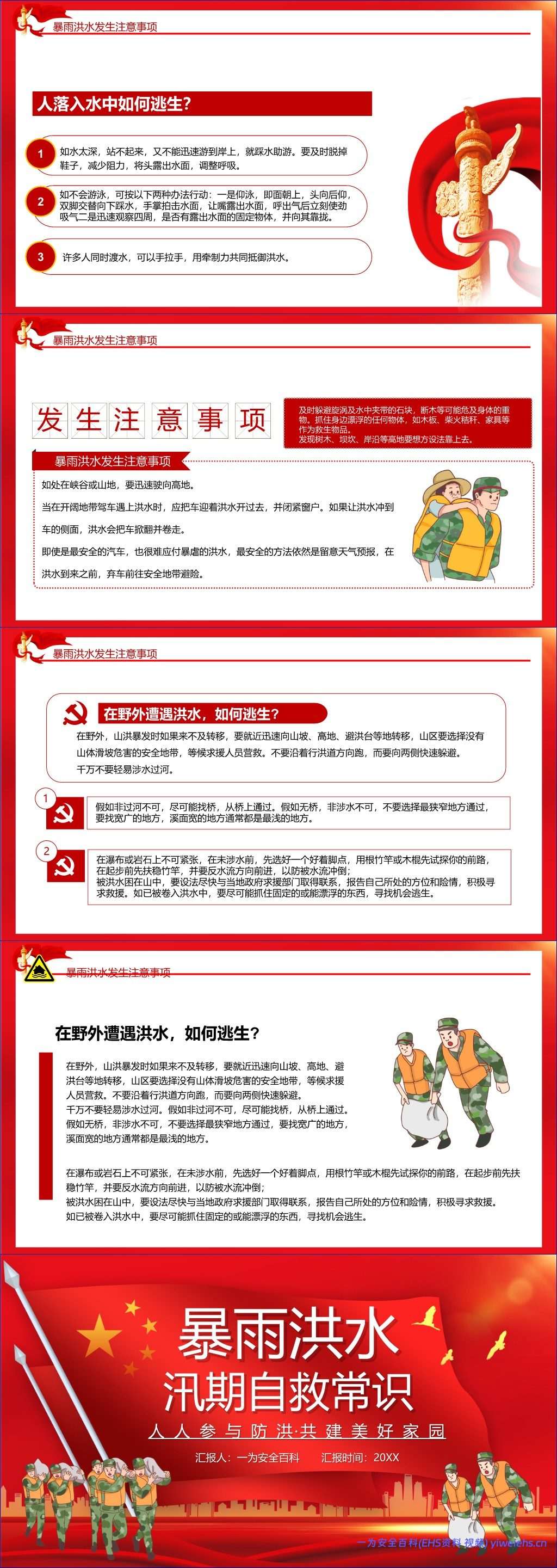 【PPT】夏季汛期安全知识宣讲