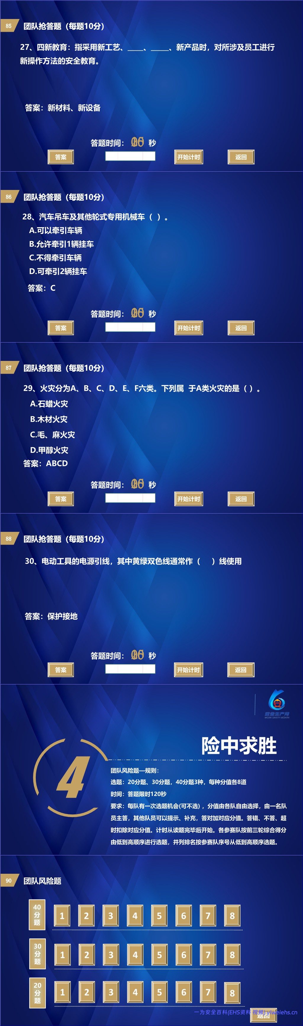 【PPT】2026安全生产月主题:安全知识竞赛丨138页