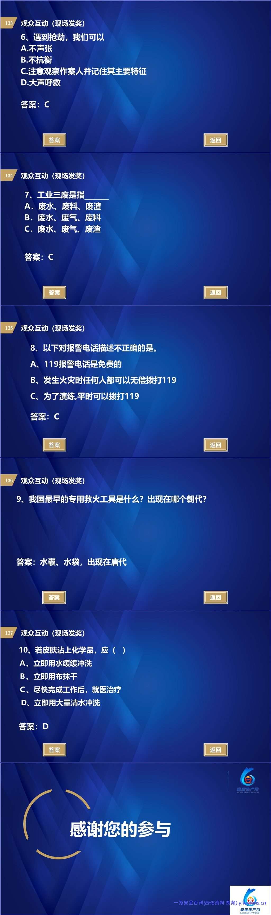 【PPT】2026安全生产月主题:安全知识竞赛丨138页