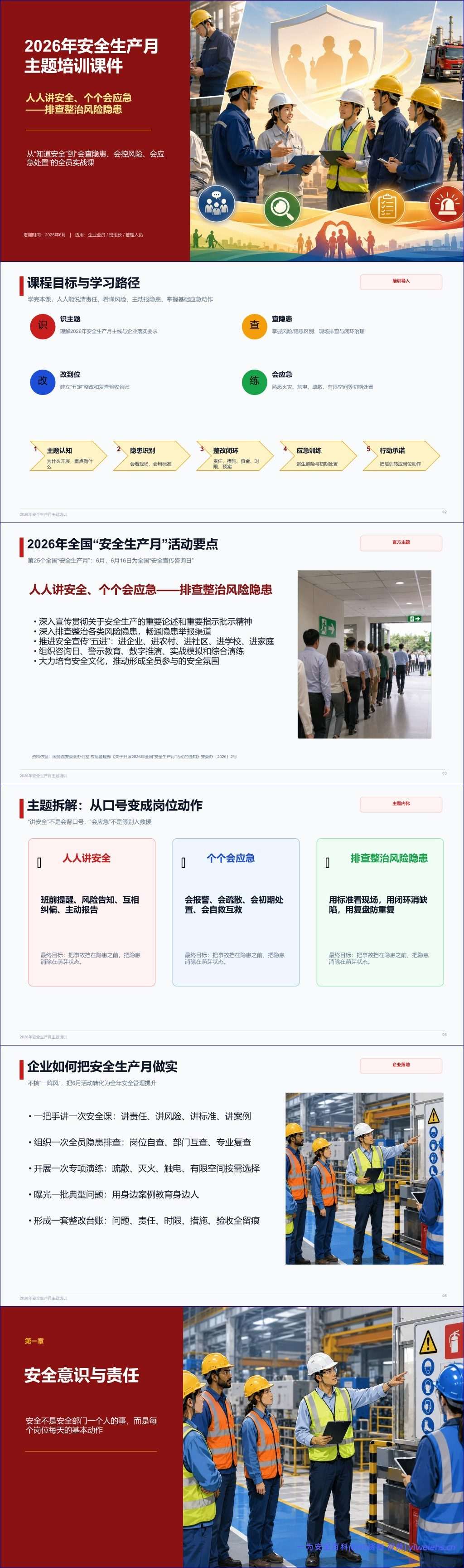 【PPT】2026年安全生产月-人人讲安全、个个会应急——排查整治风险隐患丨48页