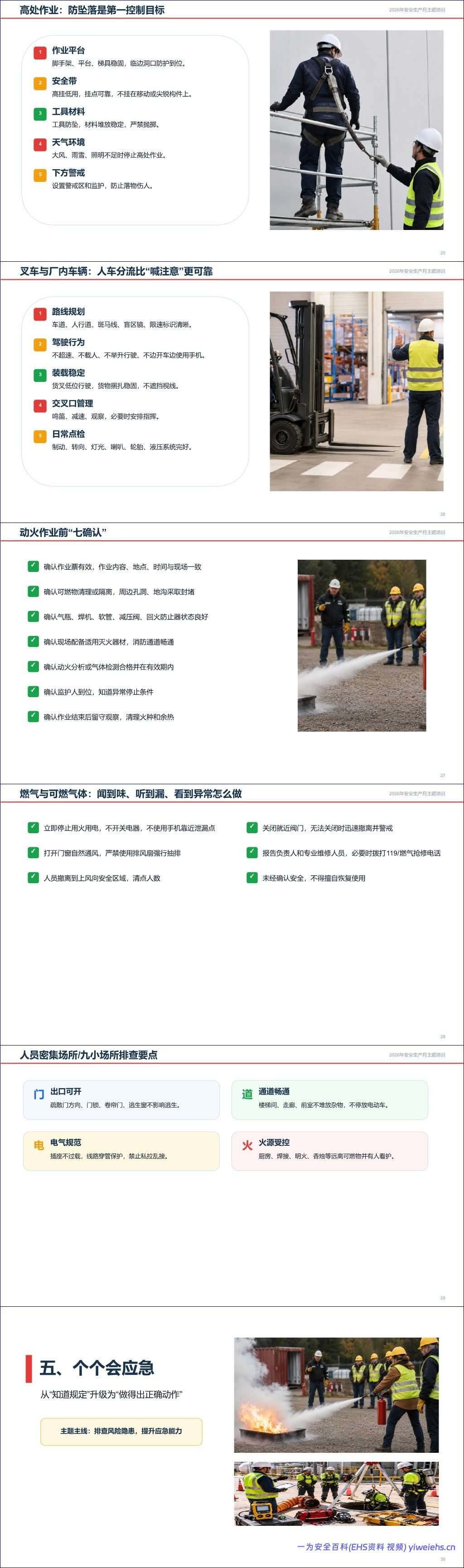 【PPT】2026年安全生产月主题培训–会识别风险、会报告隐患、会正确处置初期险情丨49页