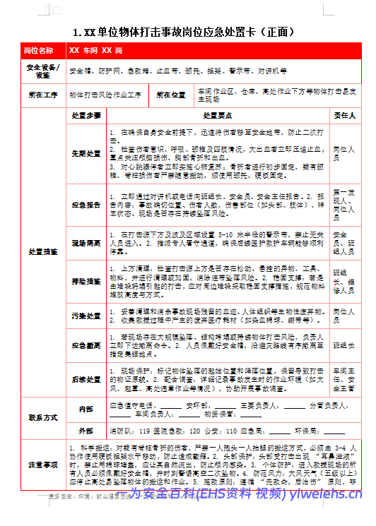 【Word】2026最新版!27类事故现场应急处置卡