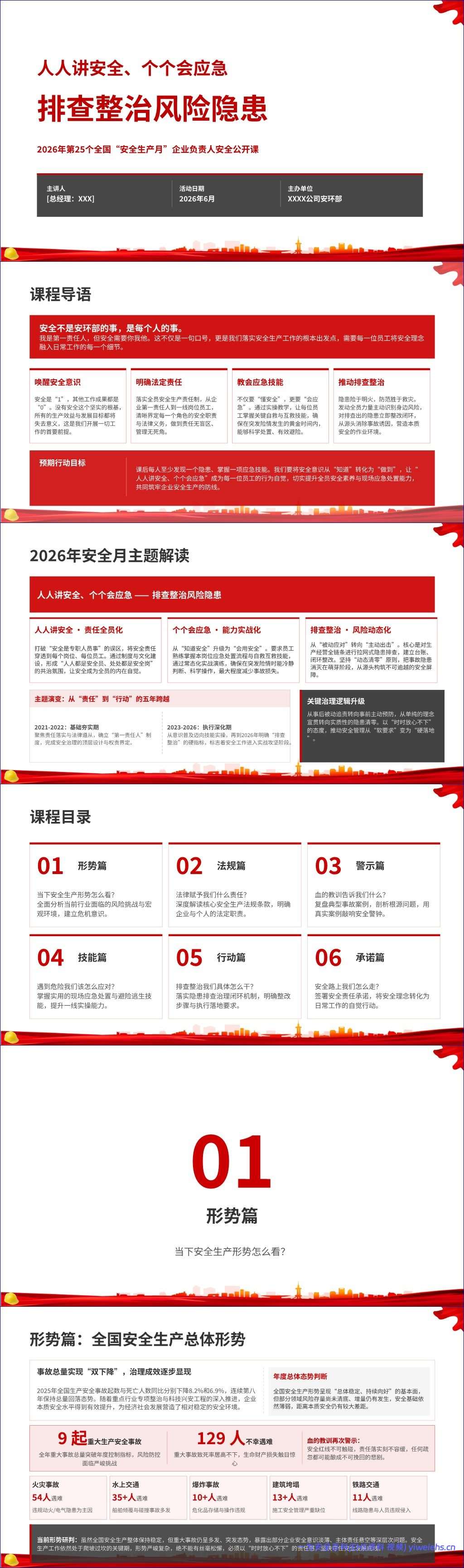 【PPT】安全生产月企业负责人安全公开课页