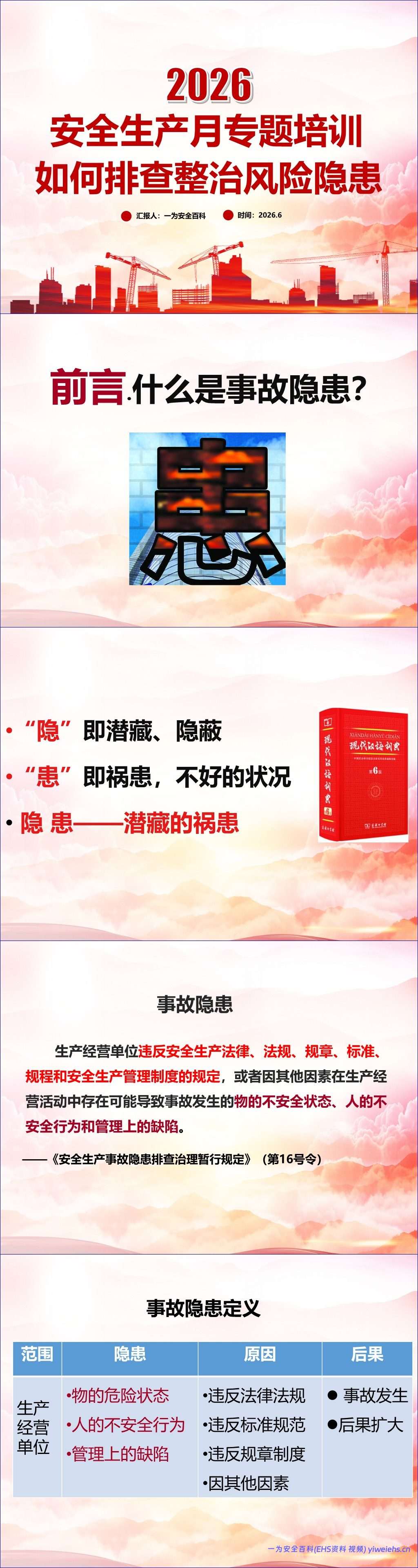 【PPT】发现不了隐患就是最大的隐患!2026排查整治风险隐患全员安全培训