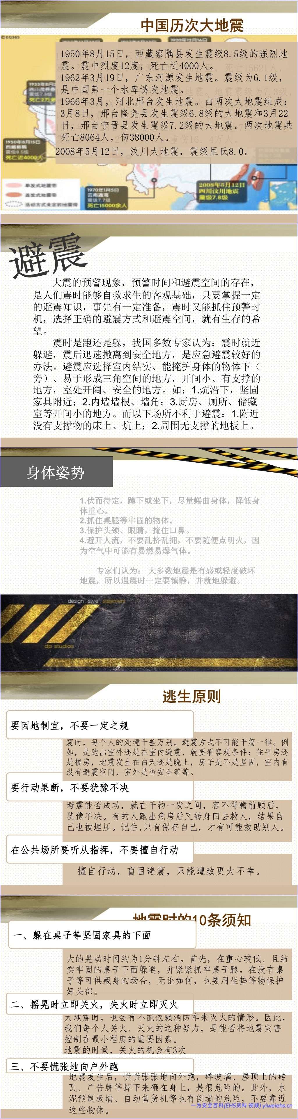 【PPT】地震逃生知识讲座(30页)