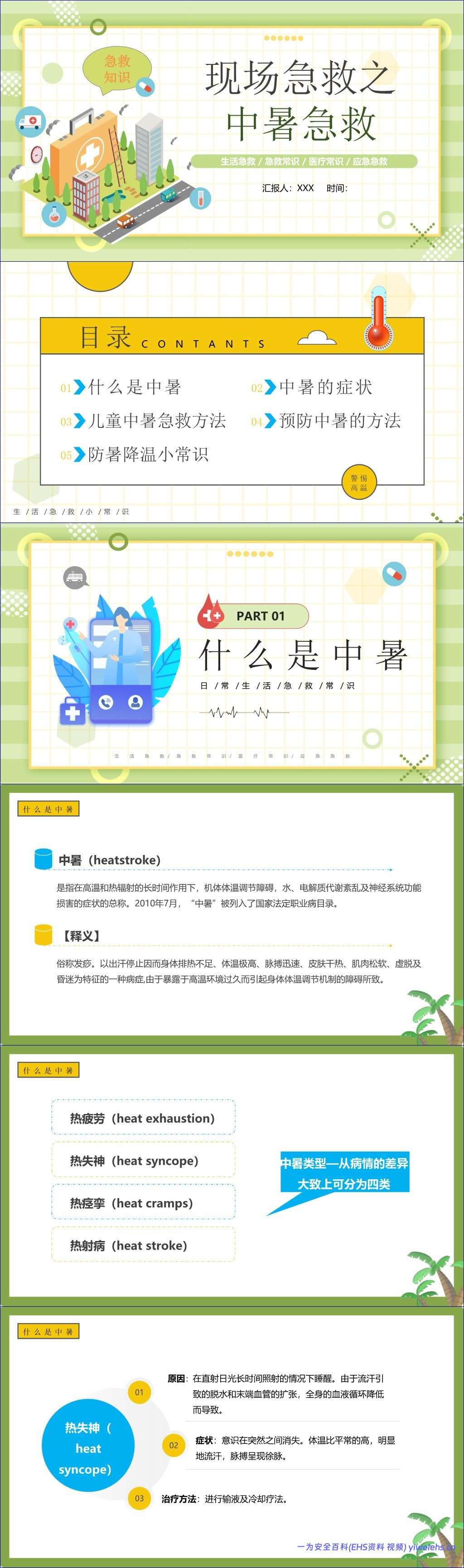 【PPT】现场急救之中暑急救